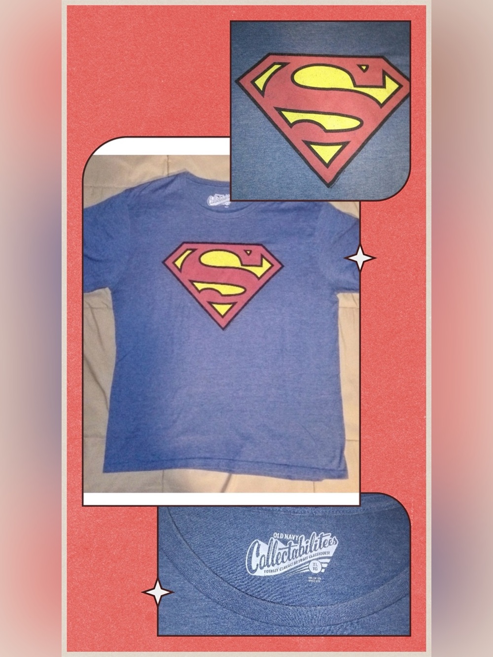 Blue Superman Short Sleeve T Shirt Old Navy Vintage Collectabilitees Mens XL